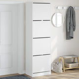 VidaXL Schuhschrank mit 4 Klappschubladen 60x42x204 cm weiß