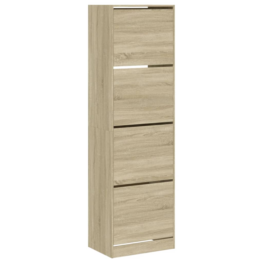 VidaXL Schuhschrank mit 4 klappbaren Schubladen 60x42x204 cm Sonoma-Eiche