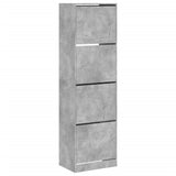 VidaXL Schuhschrank mit 4 Klappschubladen 60x42x204 cm betongrau