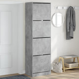 VidaXL Schuhschrank mit 4 Klappschubladen 60x42x204 cm betongrau