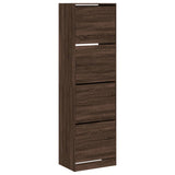 VidaXL Schuhschrank mit 4 klappbaren Schubladen 60x42x204 cm, Farbe Eiche braun
