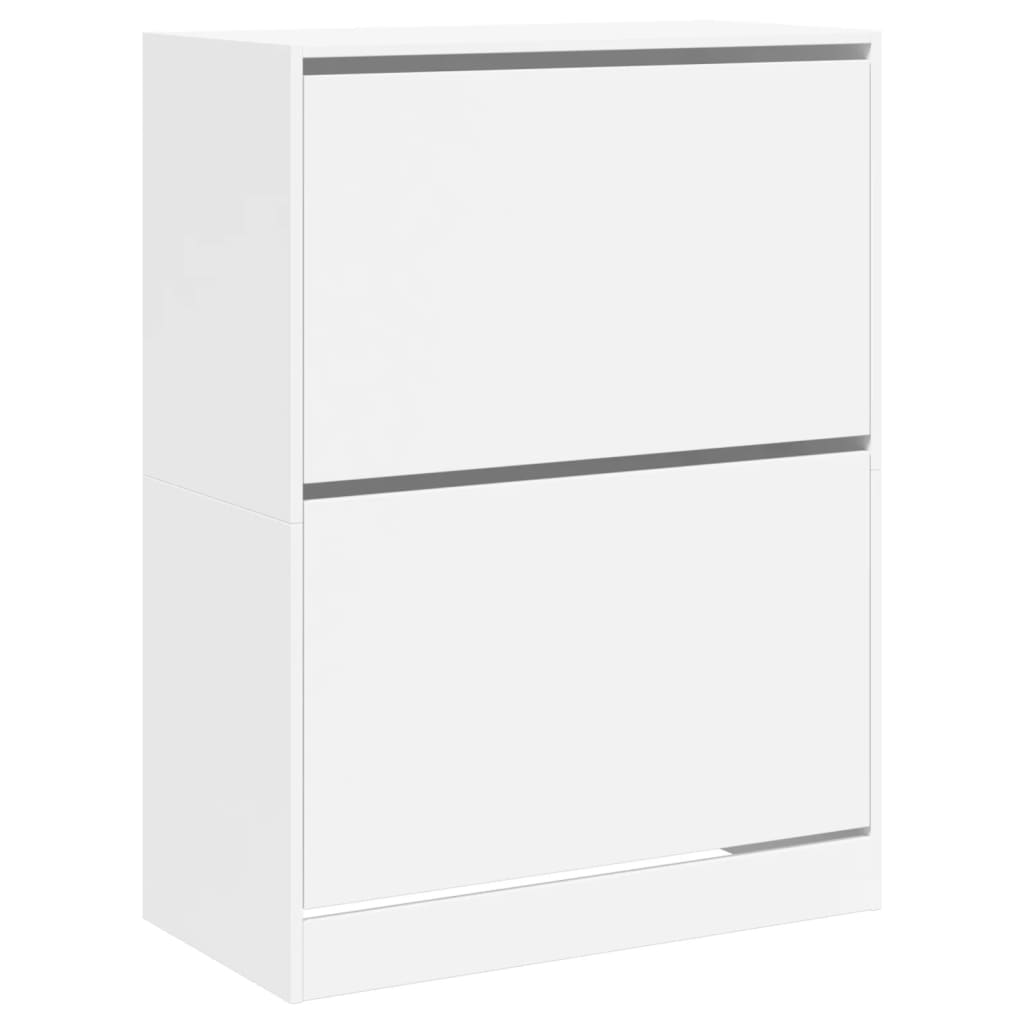 VidaXL Schuhschrank mit 2 Klappschubladen 80x42x108 cm weiß