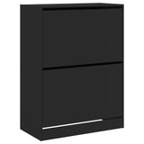 VidaXL Schuhschrank mit 2 Klappschubladen 80x42x108 cm schwarz