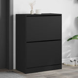 VidaXL Schuhschrank mit 2 Klappschubladen 80x42x108 cm schwarz