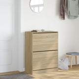 VidaXL Schuhschrank mit 2 klappbaren Schubladen 80x42x108 cm Sonoma-Eiche