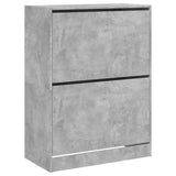 VidaXL Schuhschrank mit 2 Klappschubladen 80x42x108 cm betongrau
