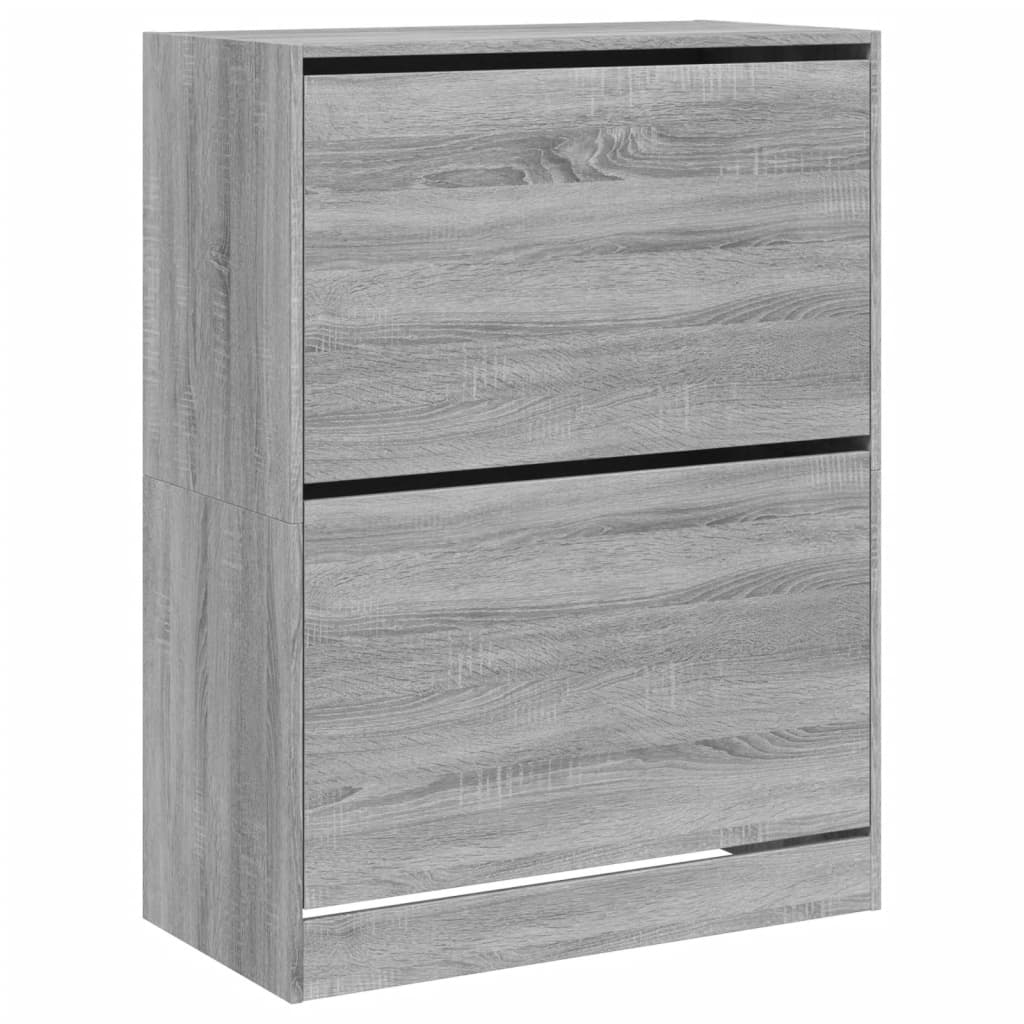 VidaXL Schuhschrank mit 2 Klappschubladen 80x42x108 cm Sonomagrau