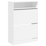 VidaXL Schuhschrank mit 2 Klappschubladen 80x34x116 cm weiß