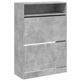VidaXL Schuhschrank mit 2 Klappschubladen 80x34x116 cm betongrau