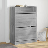 VidaXL Schuhschrank mit 2 klappbaren Schubladen 80x34x116 cm Grau Sonoma