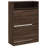VidaXL Schuhschrank mit 2 Klappschubladen 80x34x116 cm, Farbe Eiche braun