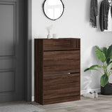 VidaXL Schuhschrank mit 2 Klappschubladen 80x34x116 cm, Farbe Eiche braun