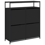 VidaXL Schuhschrank mit 4 klappbaren Schubladen 100x34x112 cm schwarz