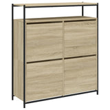 VidaXL Schuhschrank mit 4 klappbaren Schubladen 100x34x112 cm Sonoma-Eiche