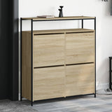 VidaXL Schuhschrank mit 4 klappbaren Schubladen 100x34x112 cm Sonoma-Eiche