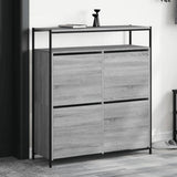 VidaXL Schuhschrank mit 4 klappbaren Schubladen 100x34x112 cm graue Sonoma-Eiche