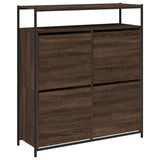 VidaXL Schuhschrank mit 4 klappbaren Schubladen 100 x 34 x 112 cm, Farbe Eiche braun