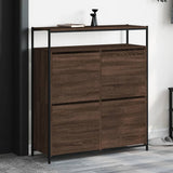 VidaXL Schuhschrank mit 4 klappbaren Schubladen 100 x 34 x 112 cm, Farbe Eiche braun