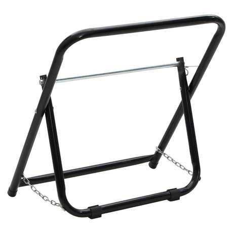 VidaXL Schlauchtrommelwagen 48 cm 45 kg pulverbeschichteter Stahl schwarz