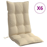 VidaXL Stuhlkissen 6 Stück Oxford-Stoff mit hoher Rückenlehne Beige