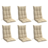VidaXL Stuhlkissen 6 Stück Oxford-Stoff mit hoher Rückenlehne Beige