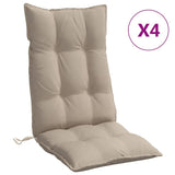 VidaXL Stuhlkissen 4 Stück, hohe Rückenlehne, Oxford-Stoff, Taupe