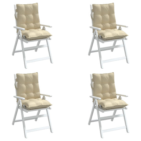 VidaXL Stuhlkissen 4 Stück Oxford-Stoff mit niedriger Rückenlehne, beige