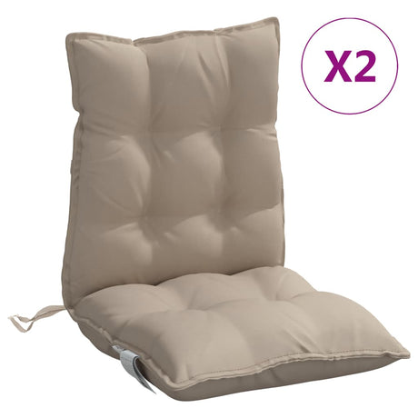 VidaXL Stuhlkissen 2 Stück Oxford-Stoff mit niedriger Rückenlehne, Taupe