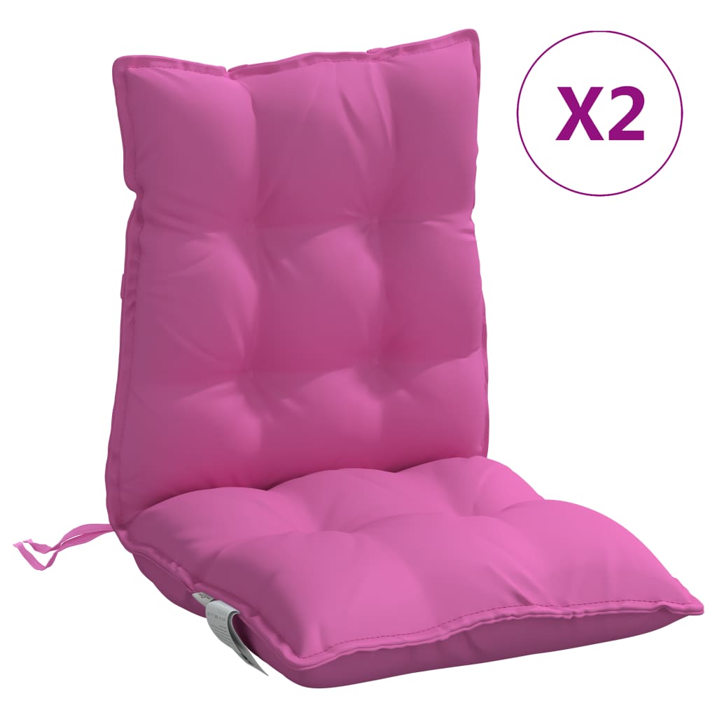 VidaXL Stuhlkissen 2 Stück Oxford-Stoff mit niedriger Rückenlehne rosa