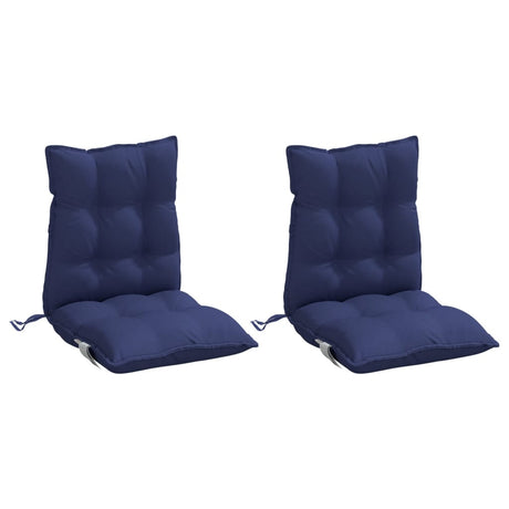 VidaXL Stuhlkissen, 2 Stück, niedrige Rückenlehne, Oxford-Stoff, Marineblau