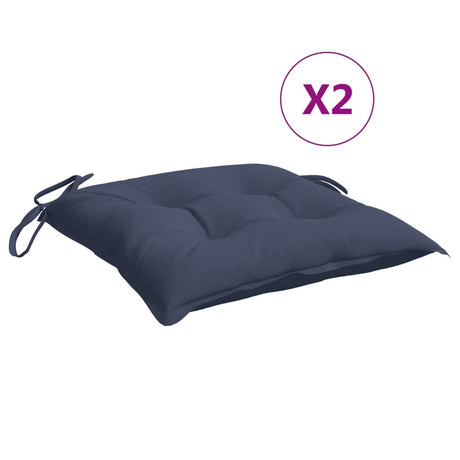 VidaXL Stuhlkissen 2 Stück 50x50x7 cm Oxford-Stoff Marineblau