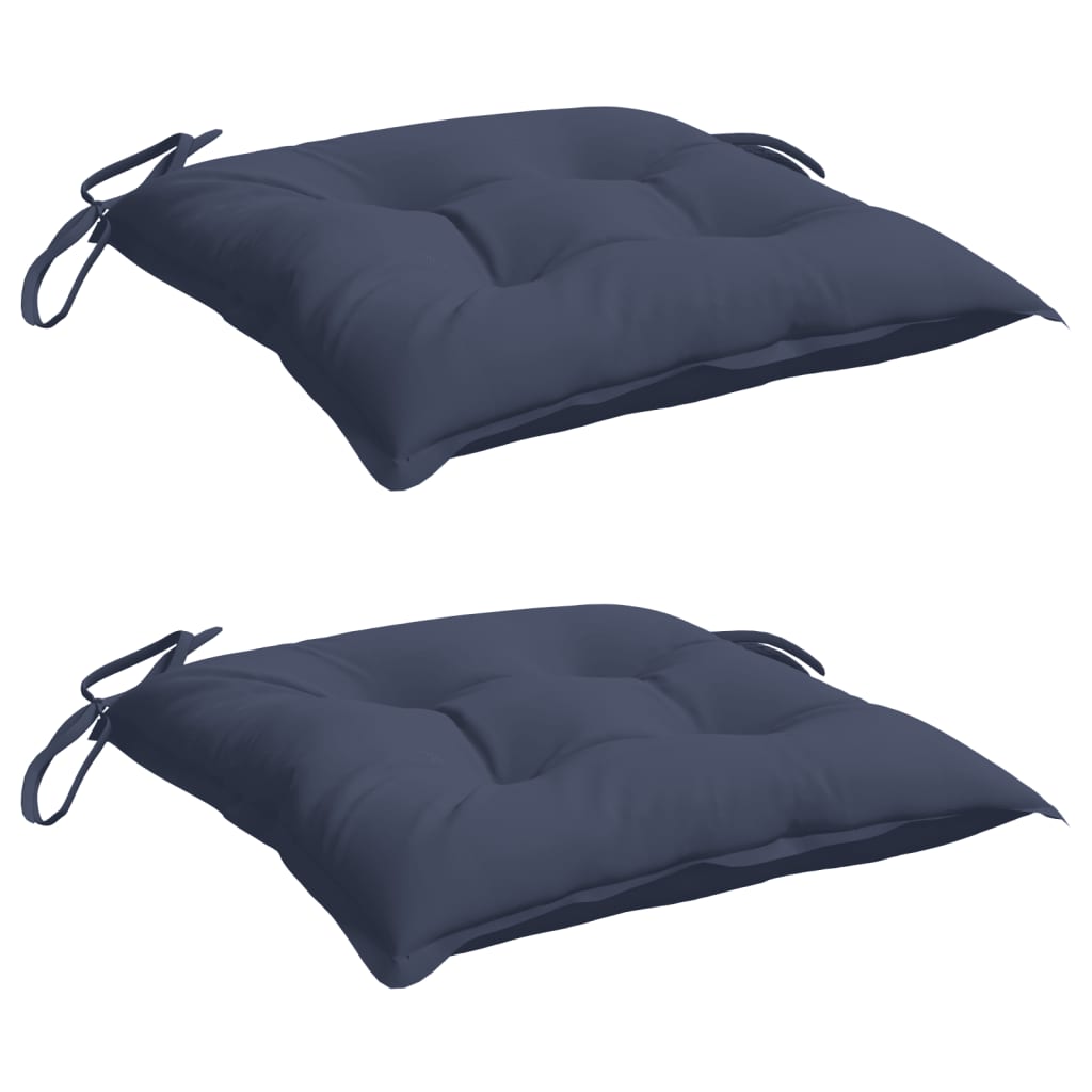 VidaXL Stuhlkissen 2 Stück 50x50x7 cm Oxford-Stoff Marineblau