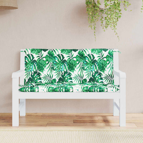 Vidaxx Gartenbankauflagen 2 Stück Blattmuster 120x50x7 cm Oxford-Stoff