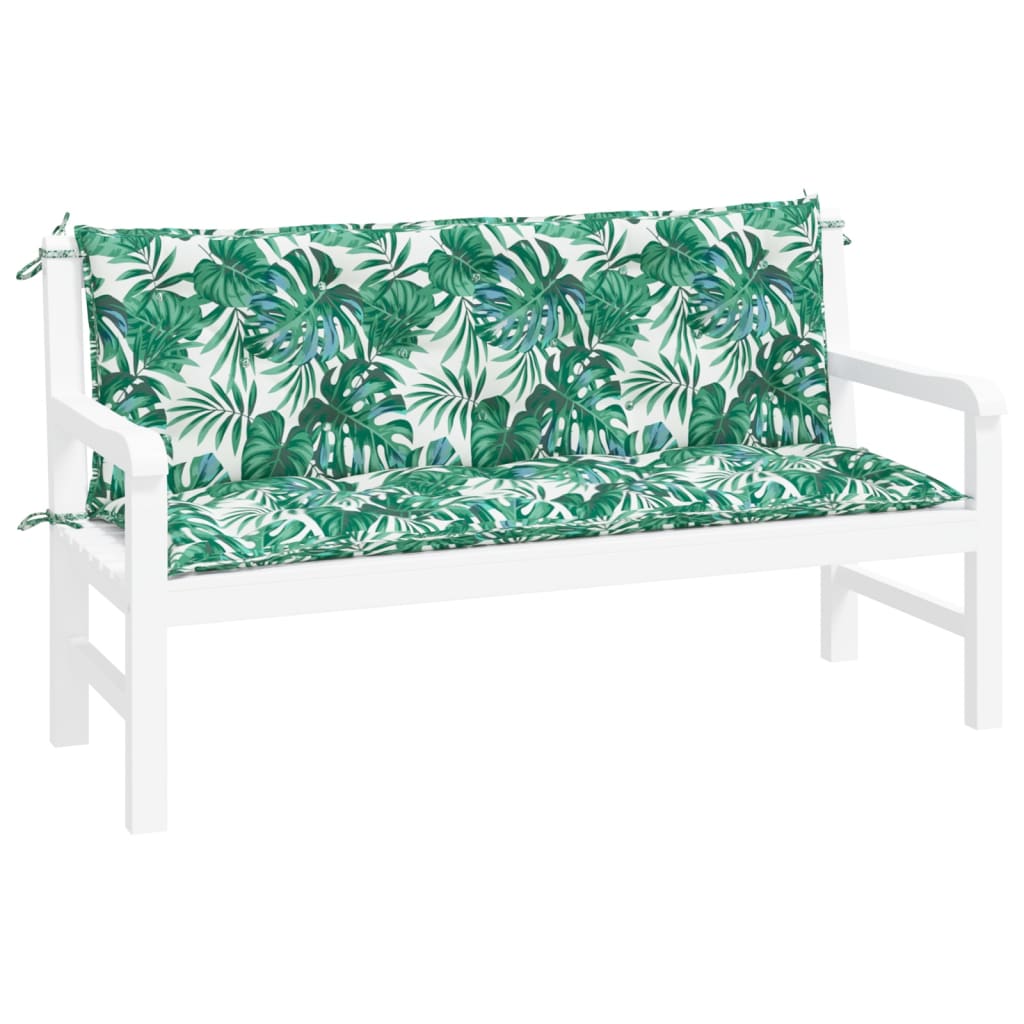 Vidaxx Gartenbankauflagen 2 Stück 150x50x7 cm Oxford-Stoff Blattmuster