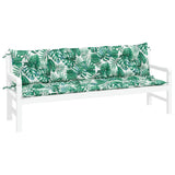 Vidaxx Gartenbankauflagen 2 Stück Blattmuster 200x50x7 cm Oxford-Stoff