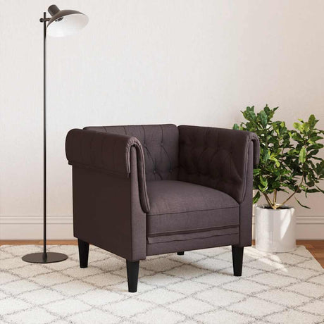 Vidaxl fauteuil chesterfield-stijl stof donkerbruin