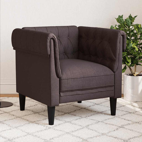 Vidaxl fauteuil chesterfield-stijl stof donkerbruin