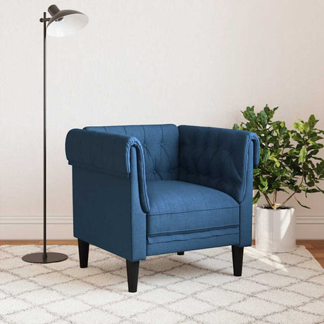 Vidaxl fauteuil chesterfield-stijl stof blauw