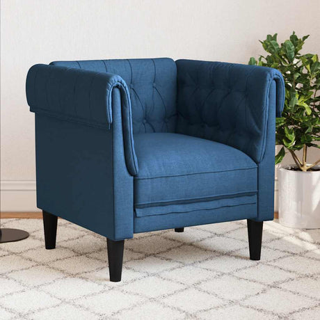 Vidaxl fauteuil chesterfield-stijl stof blauw