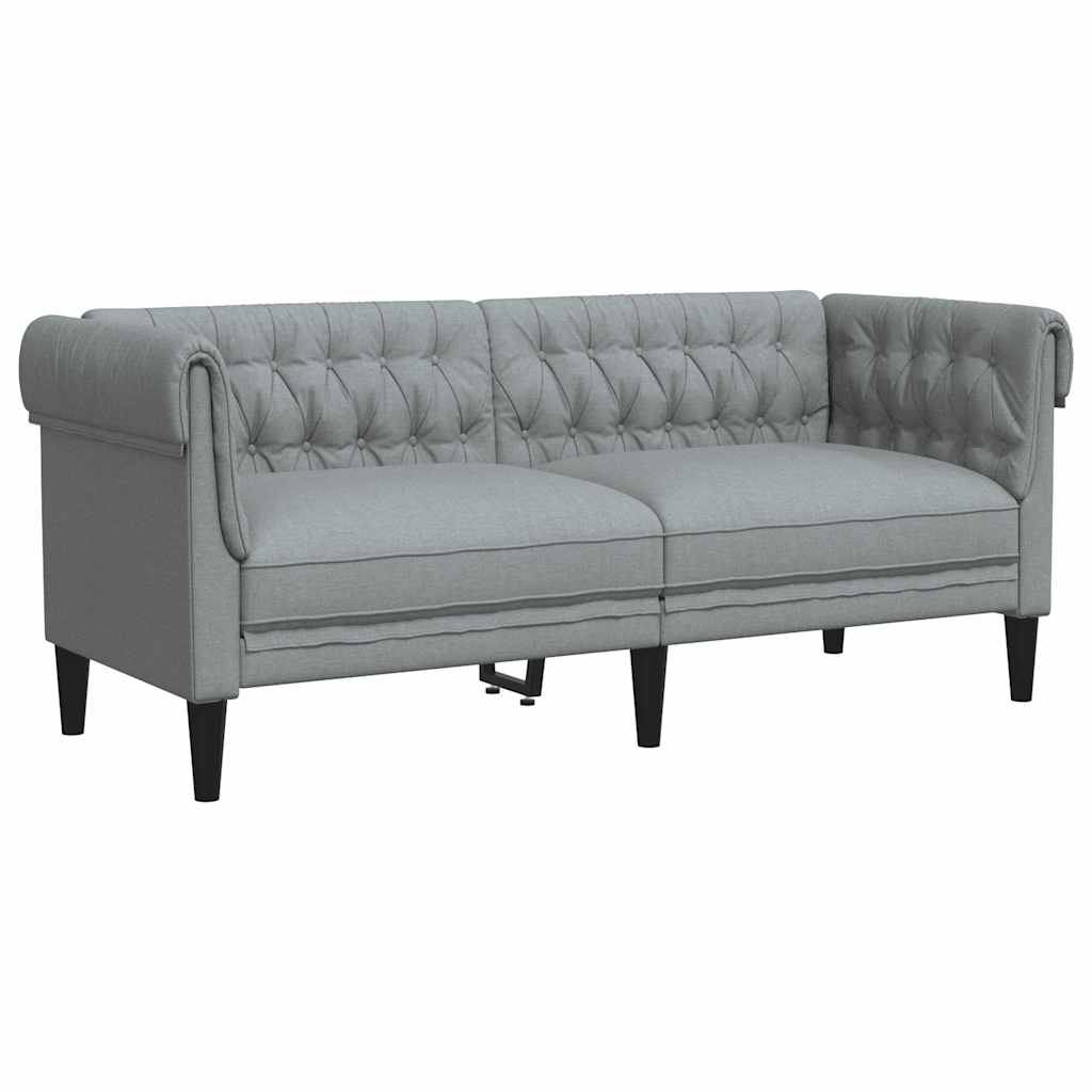 Vidaxl tweezitsbank chesterfield-stijl stof lichtgrijs