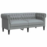 Vidaxl tweezitsbank chesterfield-stijl stof lichtgrijs