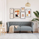Vidaxl tweezitsbank chesterfield-stijl stof lichtgrijs
