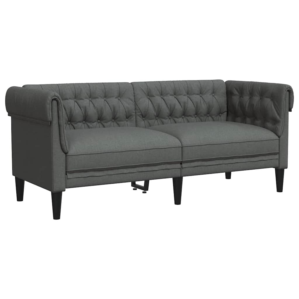 Vidaxl tweezitsbank chesterfield-stijl stof donkergrijs