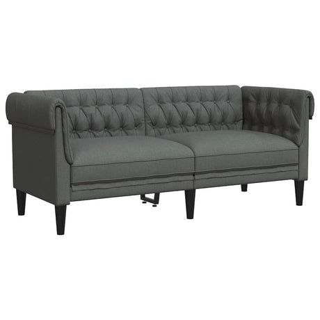 Vidaxl tweezitsbank chesterfield-stijl stof donkergrijs