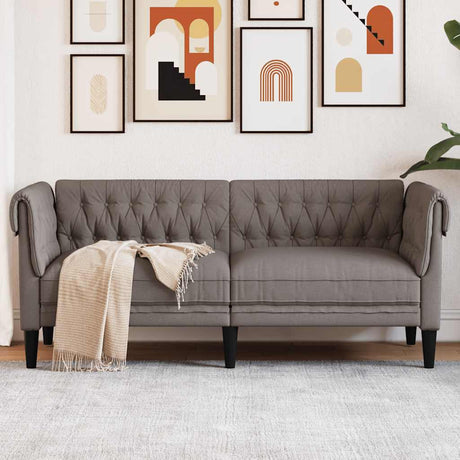 Vidaxl tweezitsbank chesterfield-stijl stof taupe