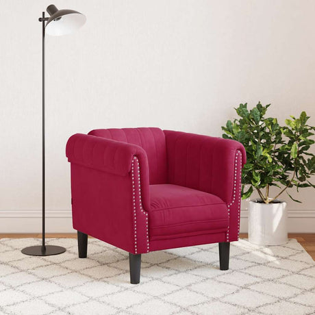 Vidaxl fauteuil fluweel wijnrood