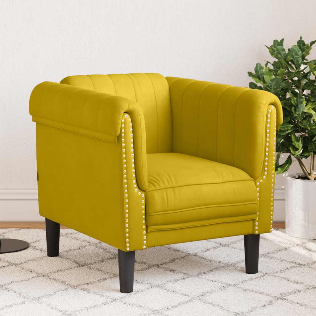 Vidaxl fauteuil fluweel geel