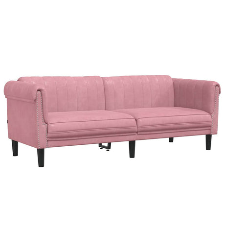 Vidaxl driezitsbank fluweel roze