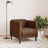 Vidaxl fauteuil kunstsuède bruin