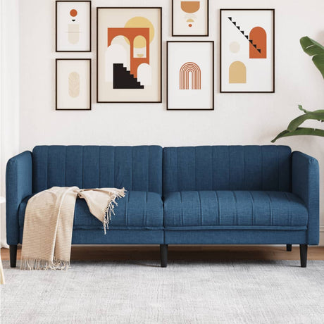 Vidaxl driezitsbank stof blauw